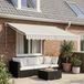 Maison Exclusive - Pare-soleil manuel, 3 x 2,5 mètre, rayé gris clair et blanc