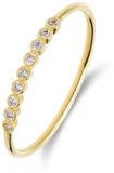 Lucardi Dames 14 karaat geelgouden ring met zirkonia - Maat 49