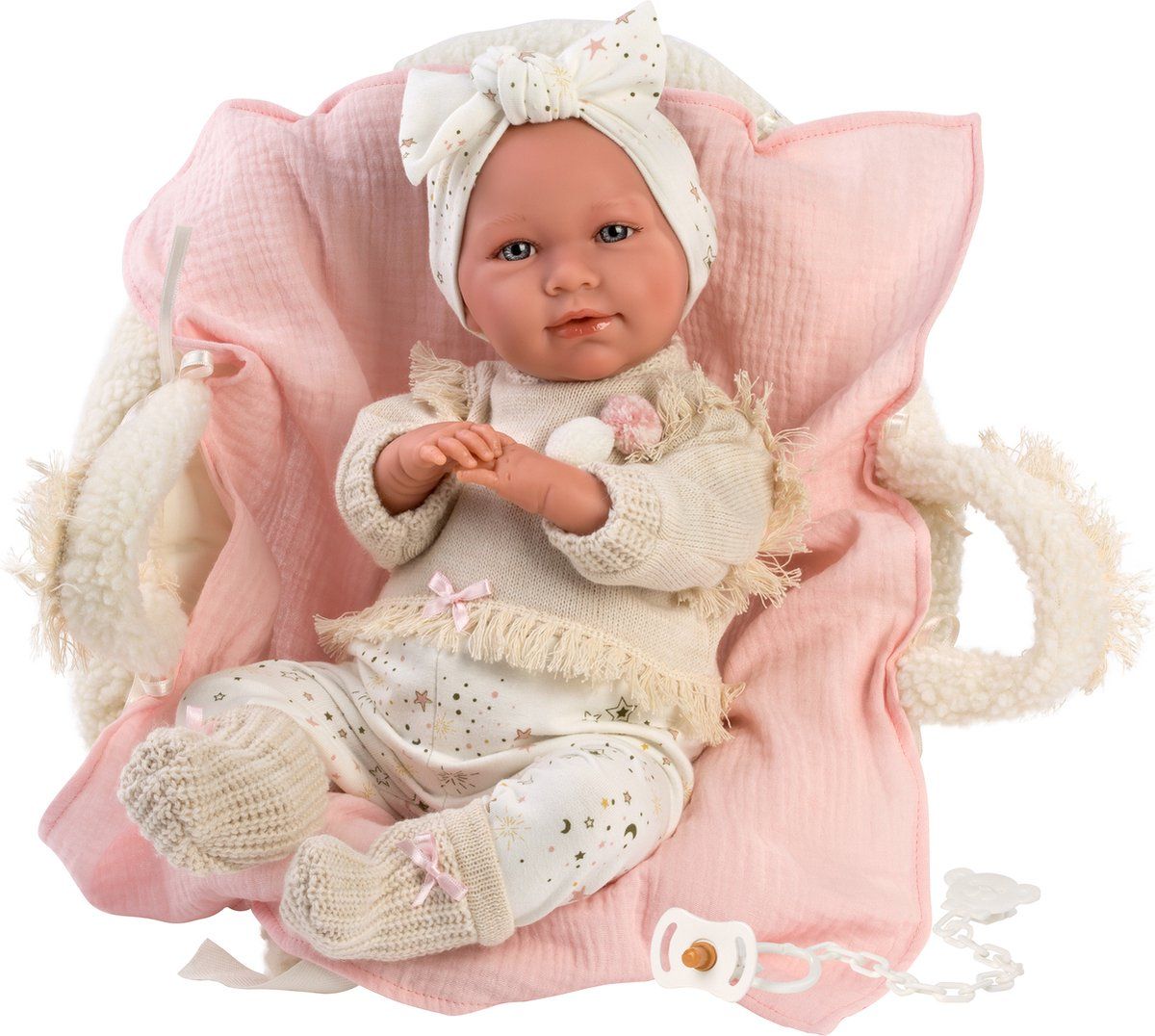 Llorens Mimi Babypop met Geluid, Kleding en Reiswiegje - 40 cm
