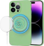 Techsuit Hoesje geschikt voor Apple iPhone 14 Pro Max - Soft Flex Silicone Back Cover - Geschikt voor MagSafe - Mint Green