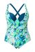 Ulla Popken Badpak Chloe, Glanzbesatz, Saltwater Eendelig badpak voor dames, Caribisch lichtgroen