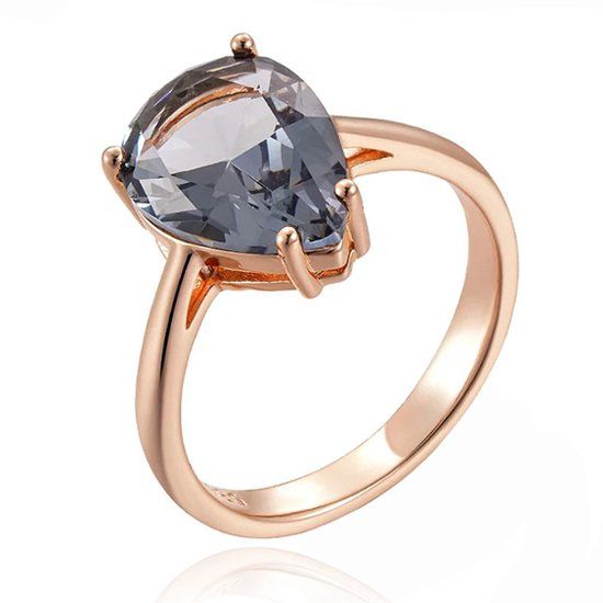 Cilla Jewels Damesring met Grijze Druppelvormige Zirkonia-19mm