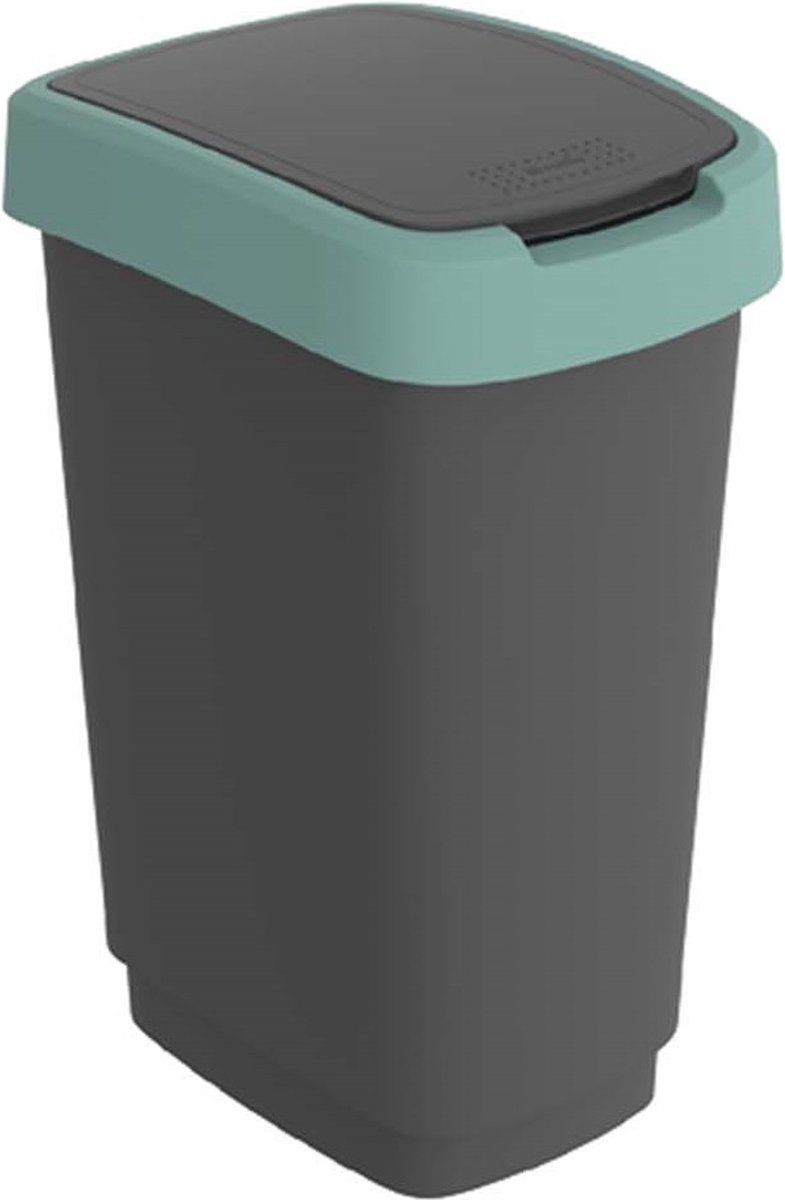 Rotho Babydesign Twist Swingeimer - Afvalbak 25L - Zwart/Donkergroen
