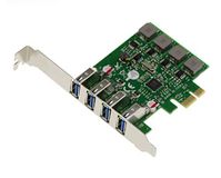 KALEA-INFORMATIQUE PCI Express PCIe naar USB 3.0-controllerkaart met 4 horizontale USB3 Type A-poorten en Via VLI VL805-chipset. Beugels voor laag en hoog profiel.