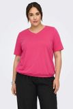 ONLY CARMAKOMA CARCORAL S/S V-NECK TEE JRS Raspberry