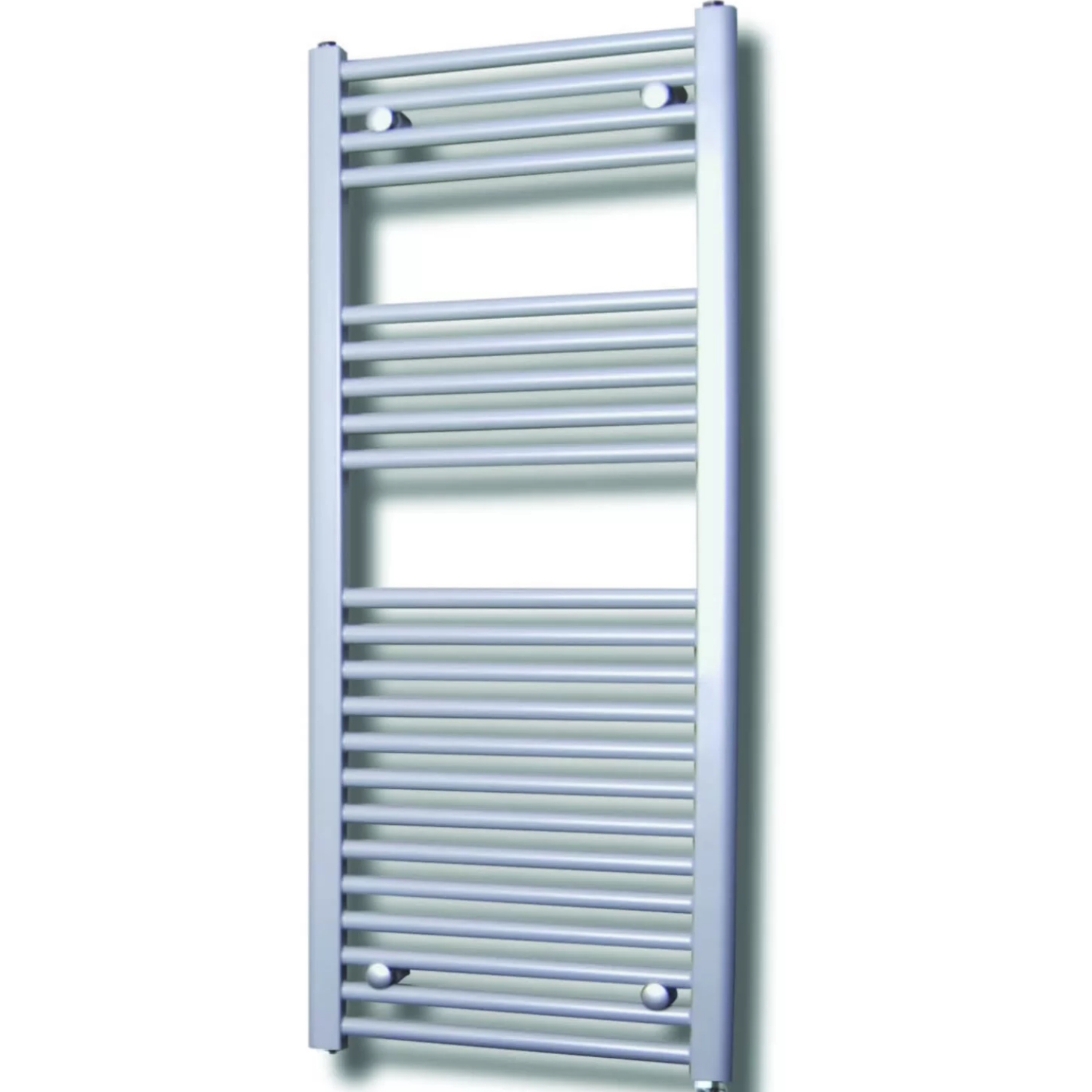Sanicare Elektrische design radiator sanicare plug & play 111,8x60 cm zilver grijs 730 watt met chroom thermostaat links