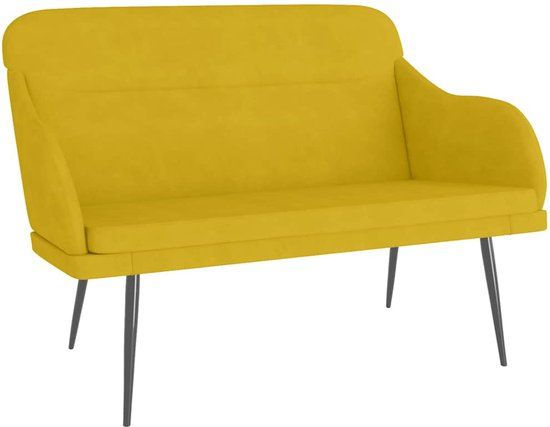 vidaXL Bankje 110x76x80 cm fluweel geel