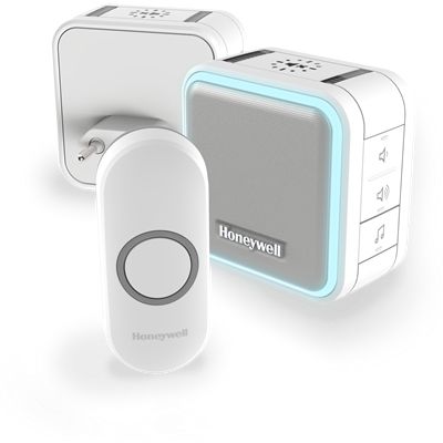 Honeywell DC515NHGP2 Draadloze Deurbelset - Grijs/Wit - 6 Melodieën - 150m Bereik