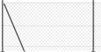 vidaXL Gaashek met betonnen voetstuk 25 x 1,2 m PVC-Coated Staal Grijs