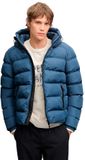 Superdry Sportieve Capuchon Pufferjas Heren Gewatteerde Jas Blauw M