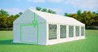 Paroi d'extrémité avec entrée étroite pour tente de réception, largeur 4 m – PVC, hauteur 2 m, entrée zippée - Blanc