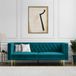 Notio Living Marseille canapé 3 places - Velours vert - Pieds dorés