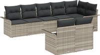vidaXL Tuinbank Set 8-persoons Lichtgrijs Polyrattan