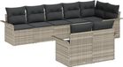 vidaXL Tuinbank Set 8-persoons Lichtgrijs Polyrattan