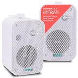 Pyle Waterdichte Speakers - Buitenluidsprekers - Weerbestendige Wand en Plafond Gemonteerde Luidsprekers - 200 Watt - Wit