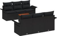 vidaXL Tuinbank Set Zwart Poly Rattan