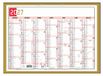 Exacompta - 34201E - Driekleurige kalender - 43 x 33,5 cm - 7 maanden per kant - 2024 - Kleur: rood, zwart en goud