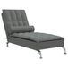 VidaXL Massage chaise longue met bolster stof donkergrijs