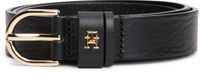 Tommy Hilfiger Riem Leer Unisex Klassieke Gesp Broekriem Zwart