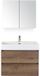 BES LED Maxx XL Badmeubelset 80 cm - Tabacco - Wastafel Kube 1 Kraangat met Spiegelkast
