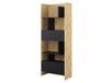 CONCEPTION PRO Bureau armoire 1 porte 1 tiroir noir/chêne artisan