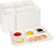 Papstar Assiettes compartimentées jetables - 125 pièces - 22 x 32 x 2 cm - canne à sucre - biodégradable