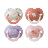 Tommee Tippee Ultimate Fit-fopspeen - 6-18 maanden - 4 stuks - orthodontische symmetrische speen voor baby's- 100% BPA-vrij silicone - Roze deco