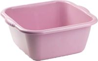Plasticforte teiltje/afwasbak - vierkant - kunststof - 3 liter - 25 x 23 x 11 cm - Oud roze