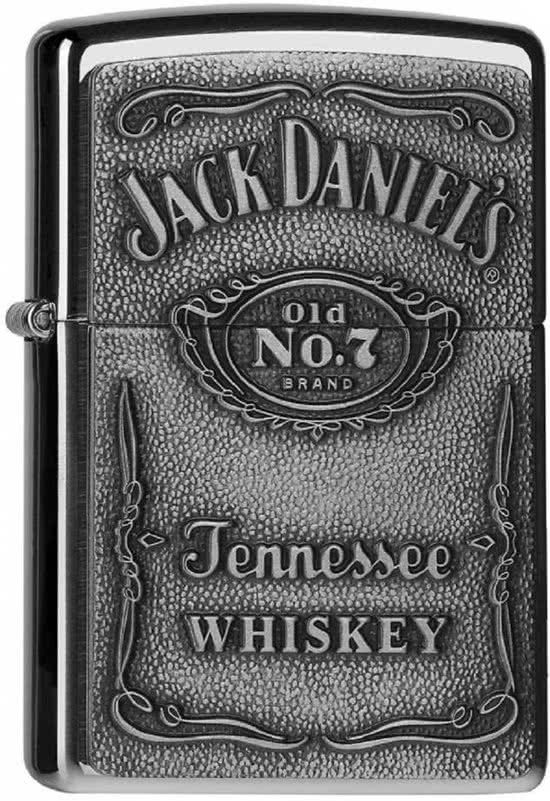 Zippo Jack Daniel's Chrome Label Emblem Aansteker