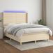 Maison Exclusive - Boxspringbed met matras en LED-verlichting, crème kleur, 140x190 cm, gestoffeerd