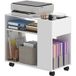 Yumi Table Basse À Roulettes, Compartiment Ouvert, Étagère Et Espace De Rangement, 70 X 36 X 60 Cm, Blanche