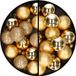 Decoris Kerstballen - kunststof - 30x stuks - goud - 3 en 4 cm
