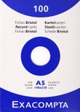 Exacompta 10x etui 100 steekkaarten bristol - effen niet geperforeerd 148x210mm - Wit - 13308E