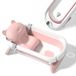 Opvouwbaar Icecat Opvouwbaar babybad met badkussen en geïntegreerde thermometer, kinderbad met 5 ballen en badhouder, ideaal als cadeau voor de geboorte, meisjes of jongens