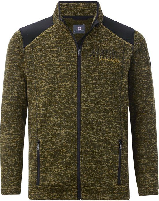 Jan Vanderstorm heren gebreid fleece vest - 64/66 - olijfgroen