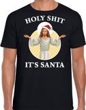 Bellatio Decorations Holy shit its Santa fout Kerstshirt / Kerst t-shirt zwart voor heren - Kerstkleding / Christmas outfit XL
