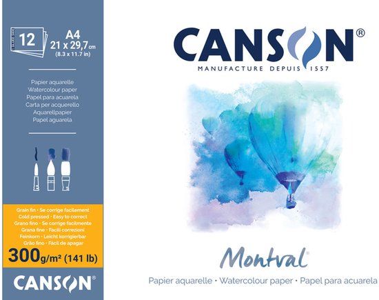 CANSON Montval aquarelblok A3, 30 vellen