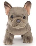 Uni-Toys Franse Bulldog (grijs) - zonder riem - 26 cm (lengte) - hond van pluche - knuffeldier