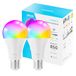 UPXNBOR E27 Smartlamp Slimme LED Lamp RGBWW WiFi, 9W, 2 Stuk