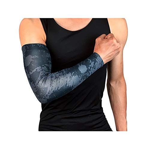 BaronHong Unisex Camo UV beschermende arm arm Outdoor Sports Compression Sleeve (zwart, M) - EAN: 0702345301384
