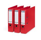 Oxford Set van 3 mappen met hendel, Smart Pro+, A4XL, rug 80 mm, 2 D-ringen, polypropyleen, omzoomd, rood