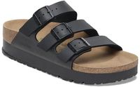 Papillio Dames Florida III PAP Flex Platform Slippers Zwart Leer Maat 37