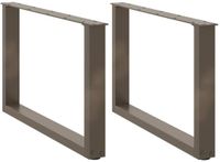 vidaXL Pieds de table basse - 2 pièces - Forme en U - 70x(42-43) cm - Acier - Naturel