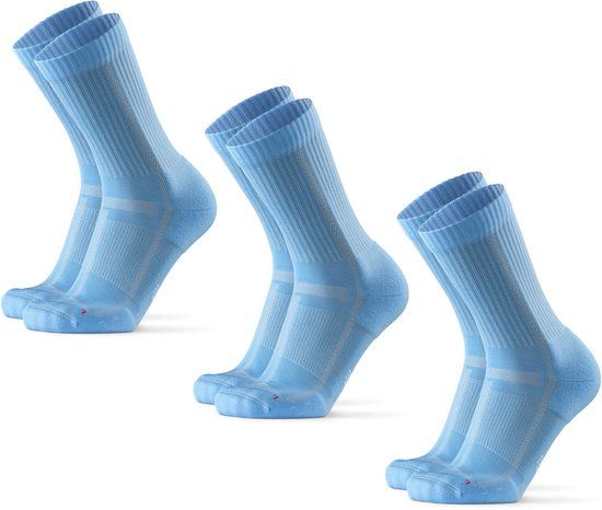 DANISH ENDURANCE Gedempte Hardloopsokken Lange Afstanden - Korte Sokken - Unisex - 3 paar - Lichtblauw - 35-38