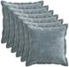 vidaXL Taie d'oreiller 6 pièces bois clair bleu 40 x 40 cm tissu chenille