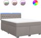 vidaXL Boxspringbed met matras, taupe, stof, 140x190 cm