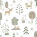 Happy Behang Bosdieren Scandinavisch Peuterkamer Wit Groen Kinderkamer Dierenbehang Eland Vos Konijn 0,53 x 10,05 M