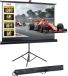 Pyle Projectiescherm met Statief – Handmatig Oprolbaar Projectiescherm met Auto Lock – 60 Inch, Draagbaar, 16:9 Beeldverhouding