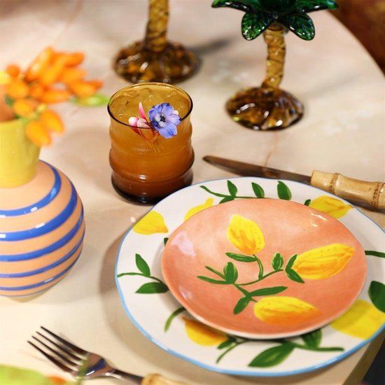 &Klevering Lemon Twig Bordenset - 22cm (Set van 4)