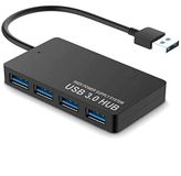 Tec-Digi USB Hub 3.0, 4-poorts ultradunne USB 3.0 hub draagbare adapter hoge snelheid uitbreiding Multi USB Hub Splitter Lead Adapter Kabel voor PC Laptop, Desktop, PS3, Xbox, Wii, MAC, Notebook